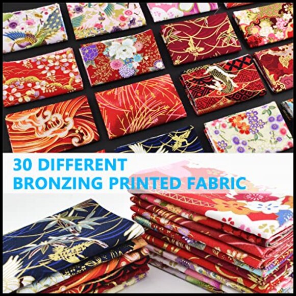 Japanese Style Cotton Fabric Bundle Squares DIY Patchwork Quilting Craft - Picture 4 of 7